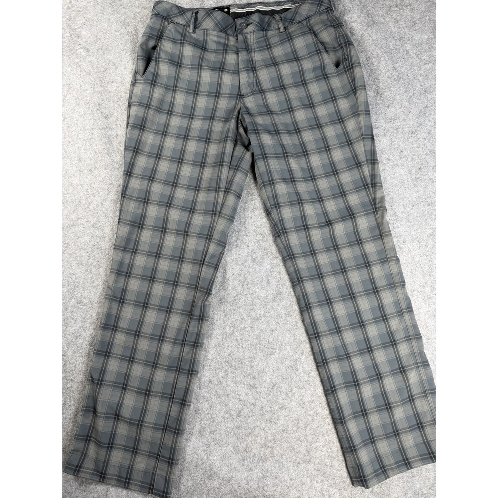 Sunice PGA Men's Peter Essentials Golf Pants Size 32x32L Stretch Plaid 8905's